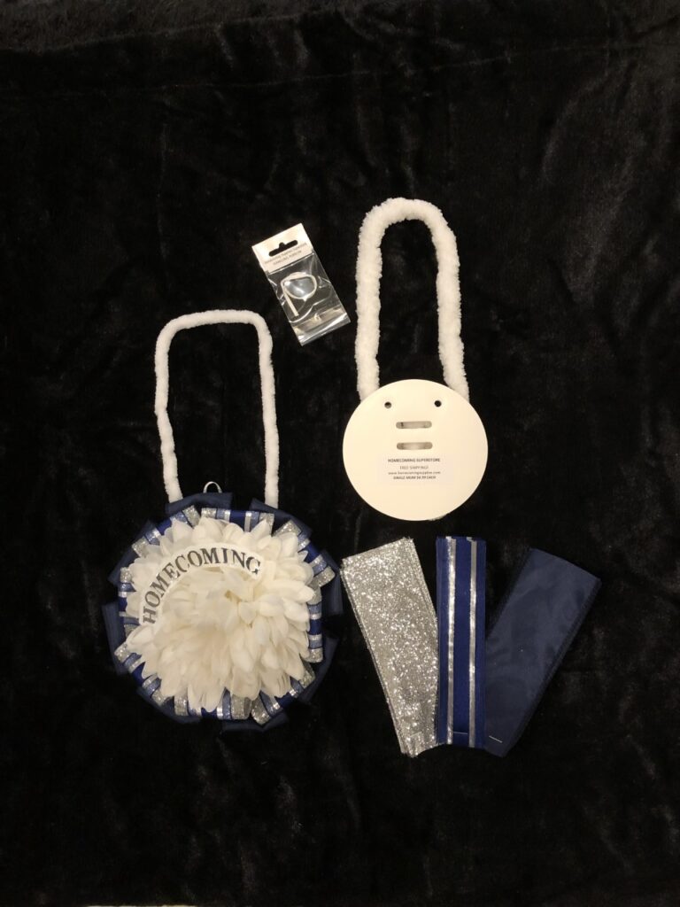 Navy Blue/Silver Mum Backing Kit Supplies
