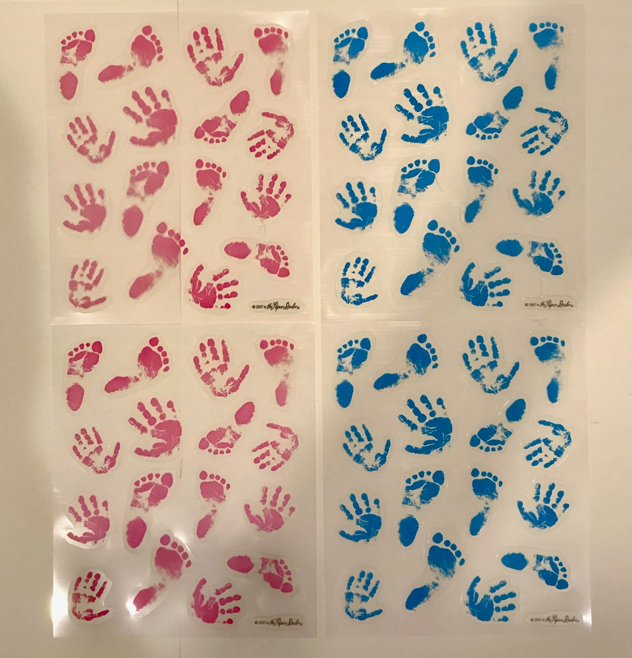 2 SHEETS OF BABY PINK FOOTPRINTS & PALM PRINTS STICKERS – Homecoming  Supplies