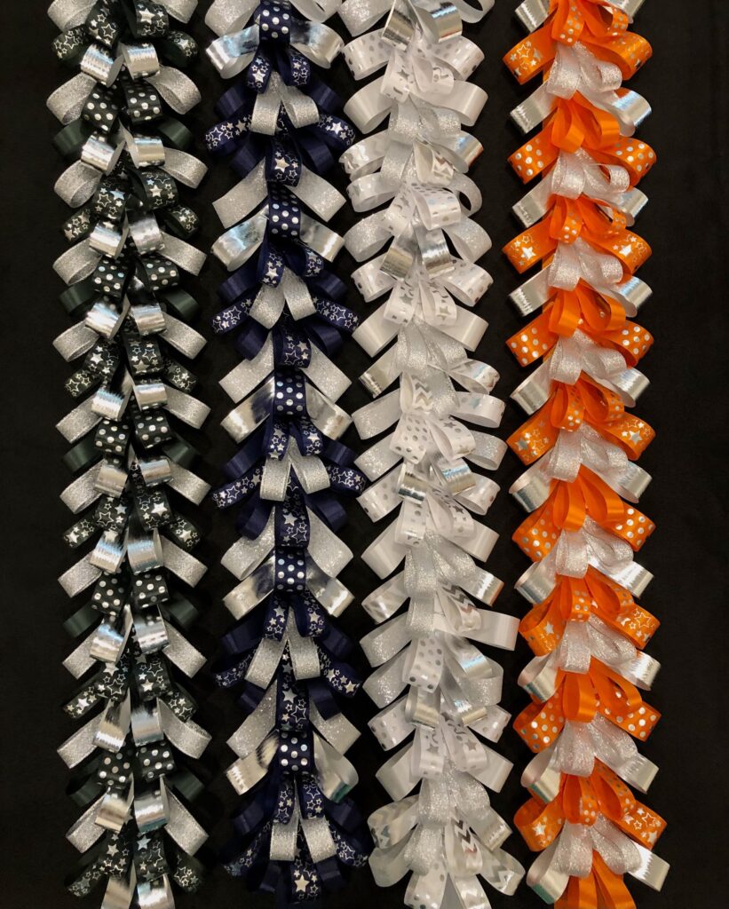 WHITE & SILVER METALLIC/GLITTER CRAZY LOOP STRANDS ARE 32” LONG ...